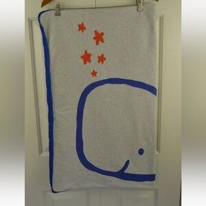 Baby Gap Whale Blanket Blue Heather Gray Quilted Red Star Security Lovey
